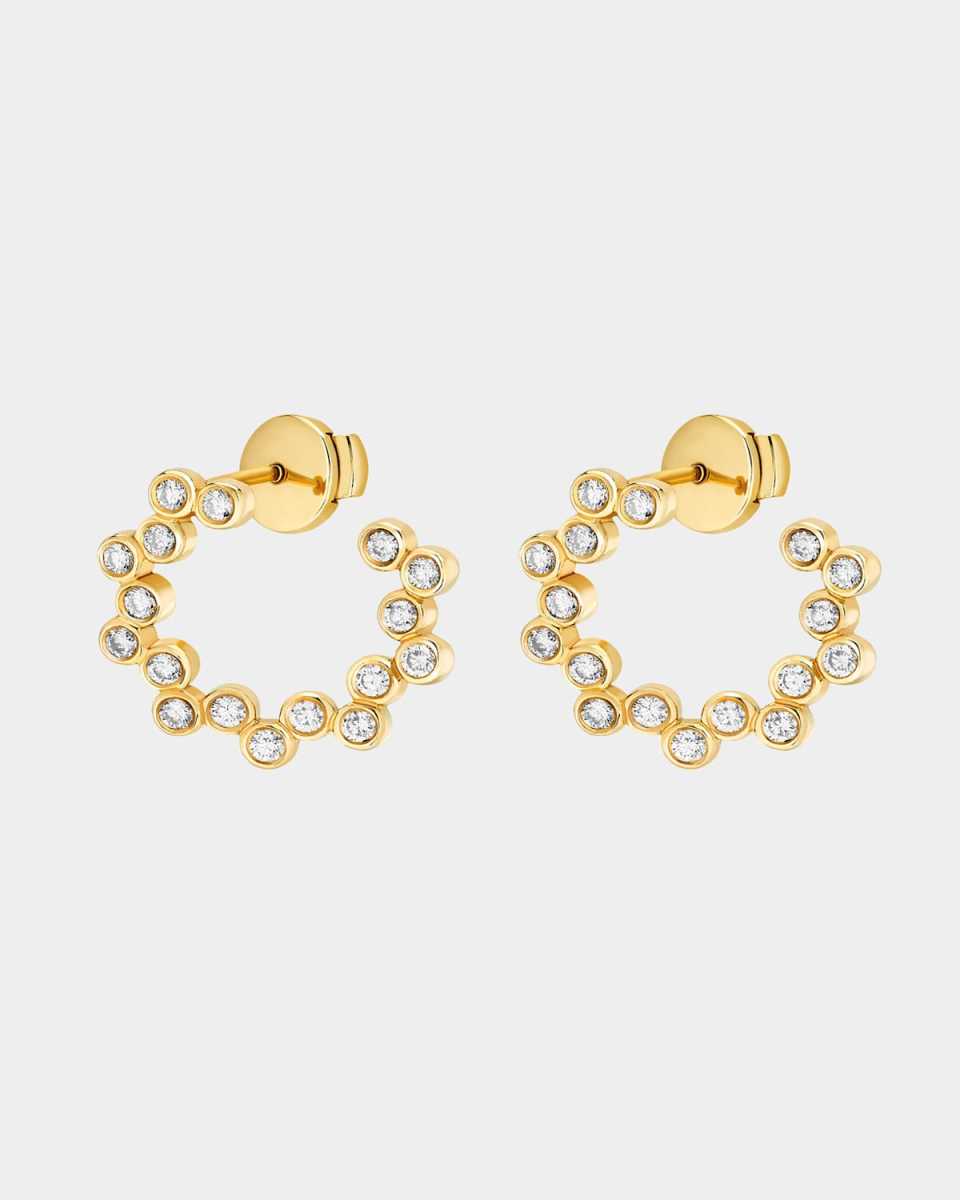 Clique Twist Hoop Earrings in 18K Yellow Gold and Diamonds